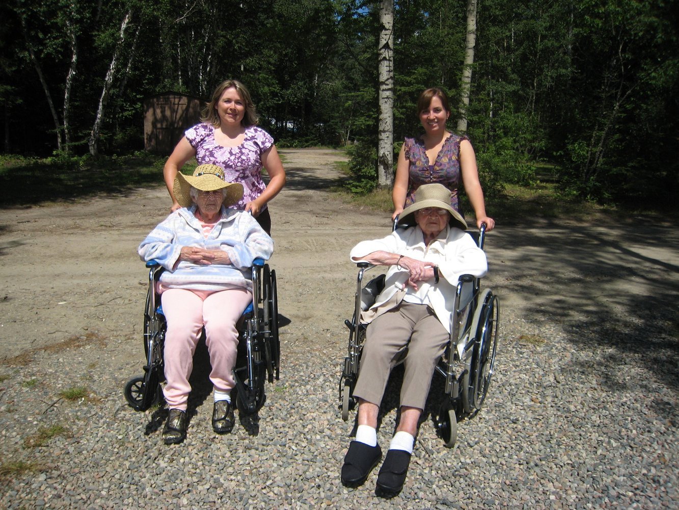 Long Term Care residents outside