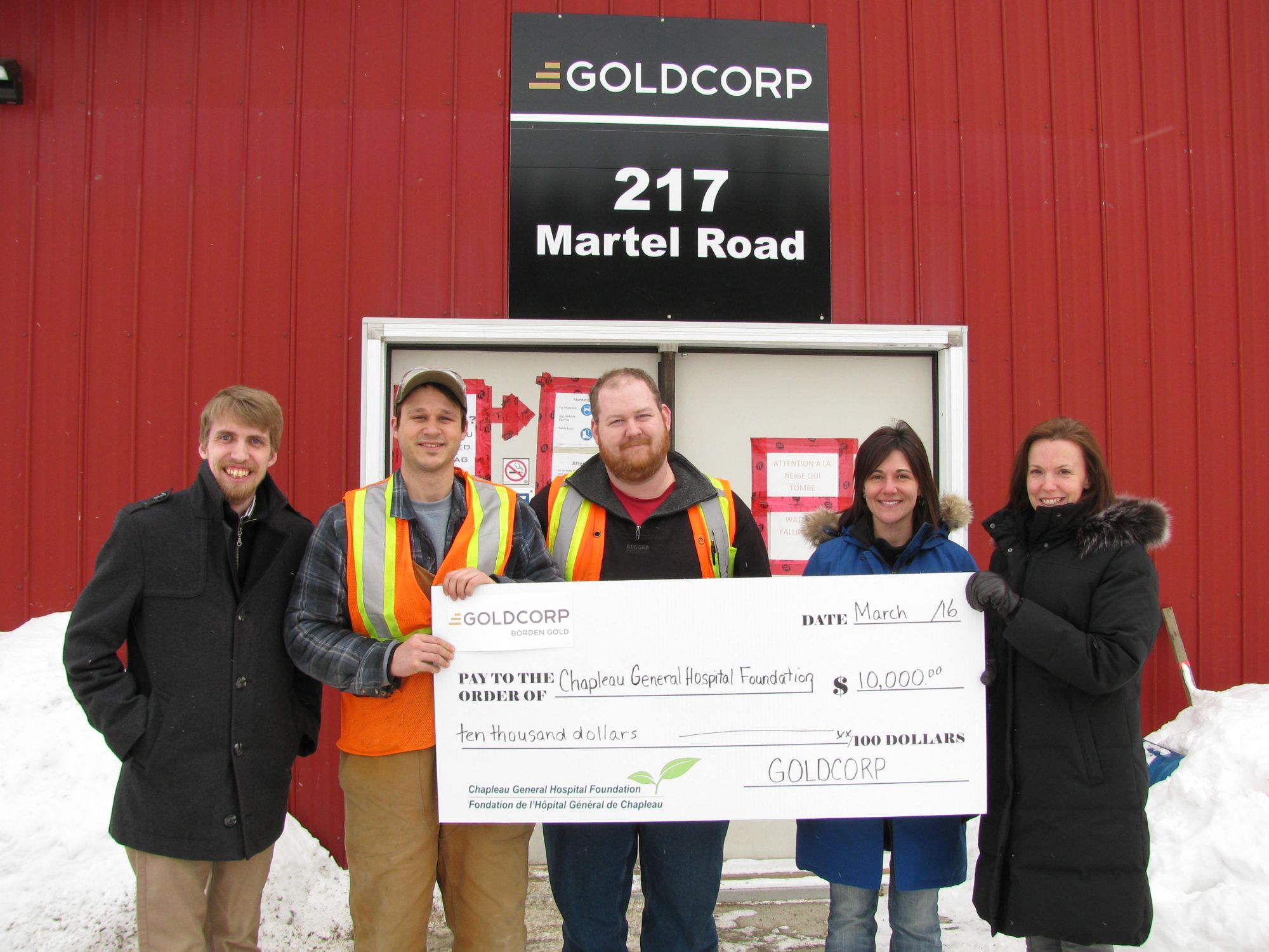 Goldcorp making donation