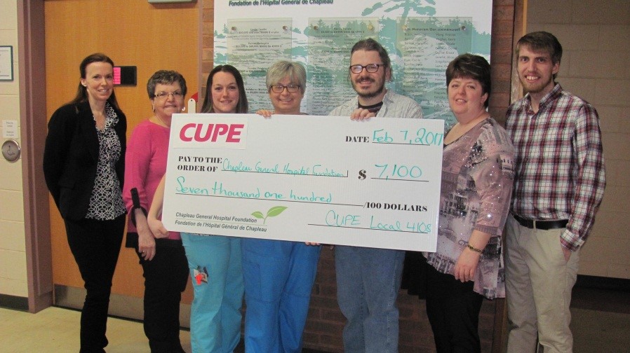Union representing hospital staff making donation