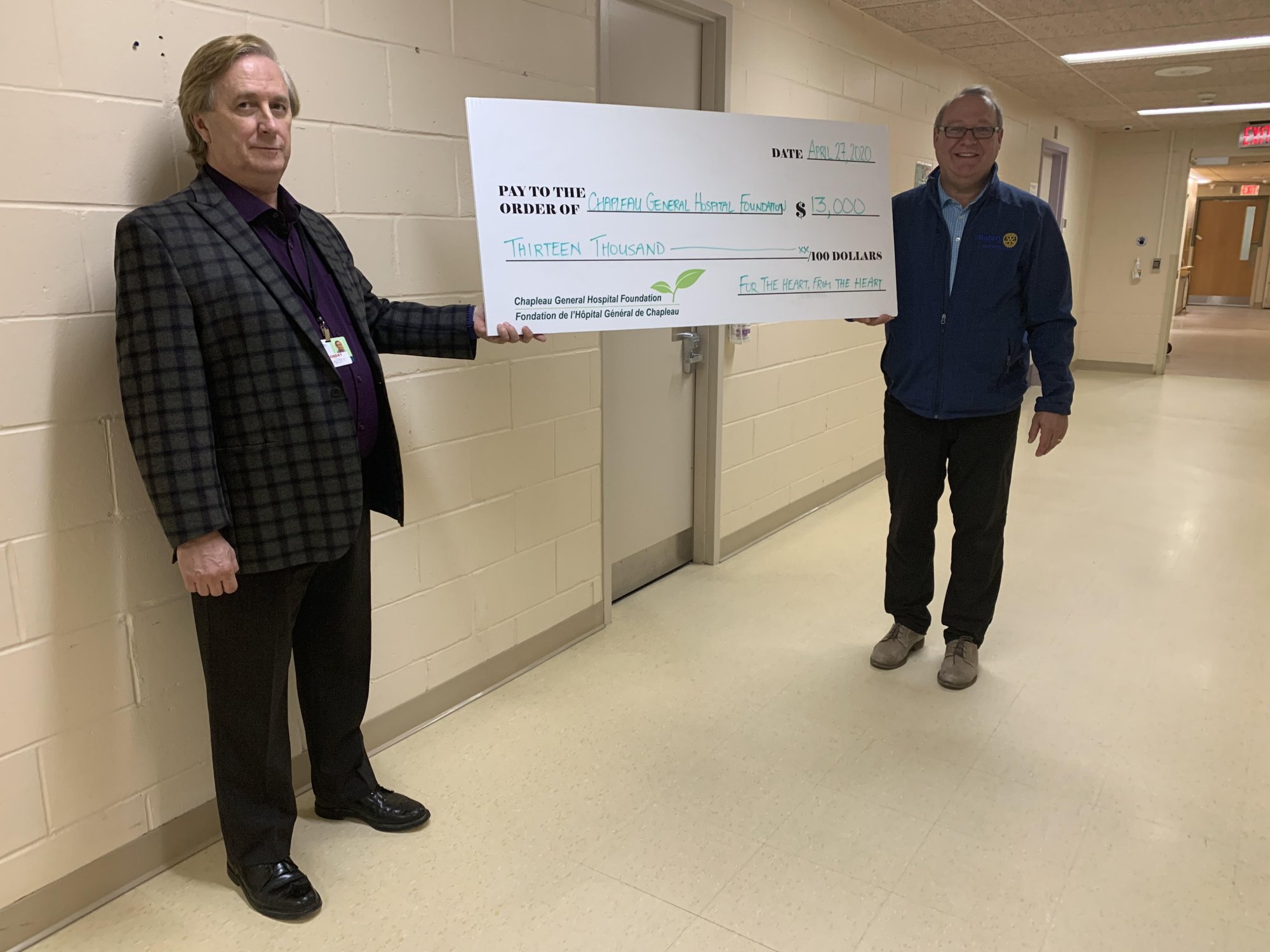 Donation from Rotary for Heart Campaign
