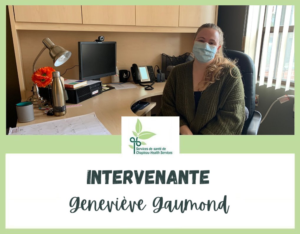 Geneviève Gaumond working at her desk