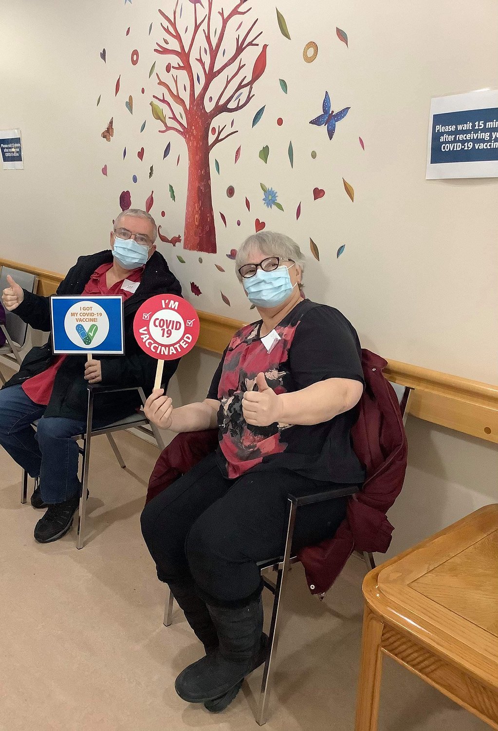 Healthcare workers getting vaccine
